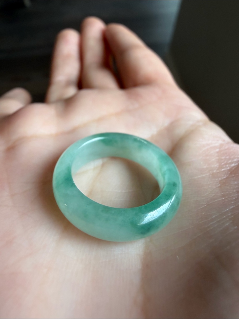 Natural Burmese Jadeite Jade Ring Type A Jadeite Green Jade Ring